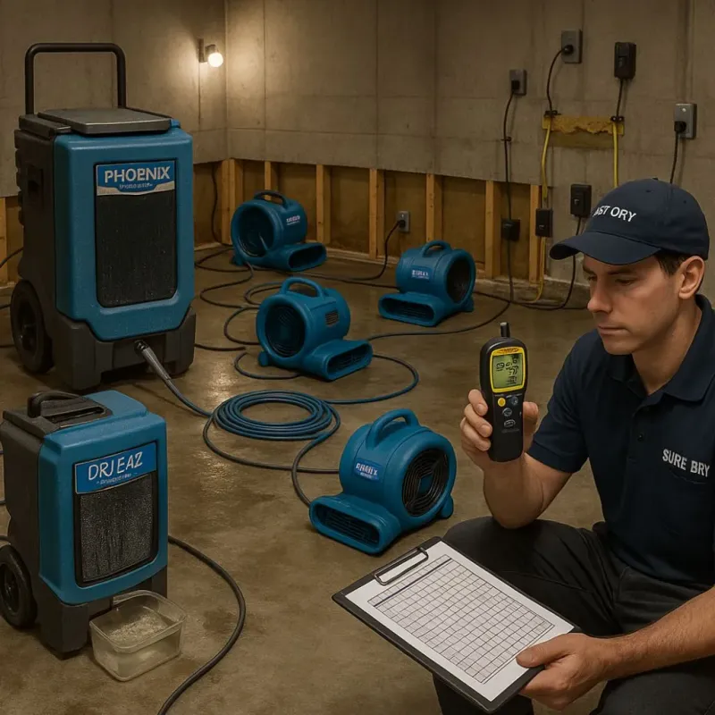 Structural Drying and Dehumidification process in Henderson County, TX